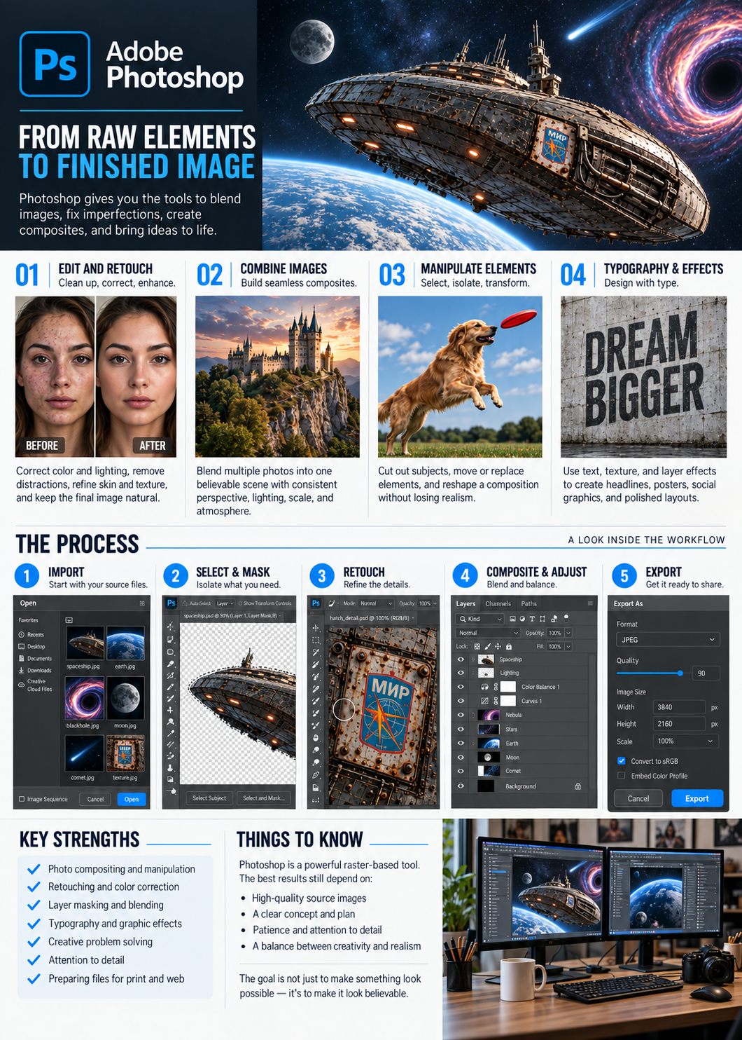 Adobe Photoshop creative showcase infographic advertisement