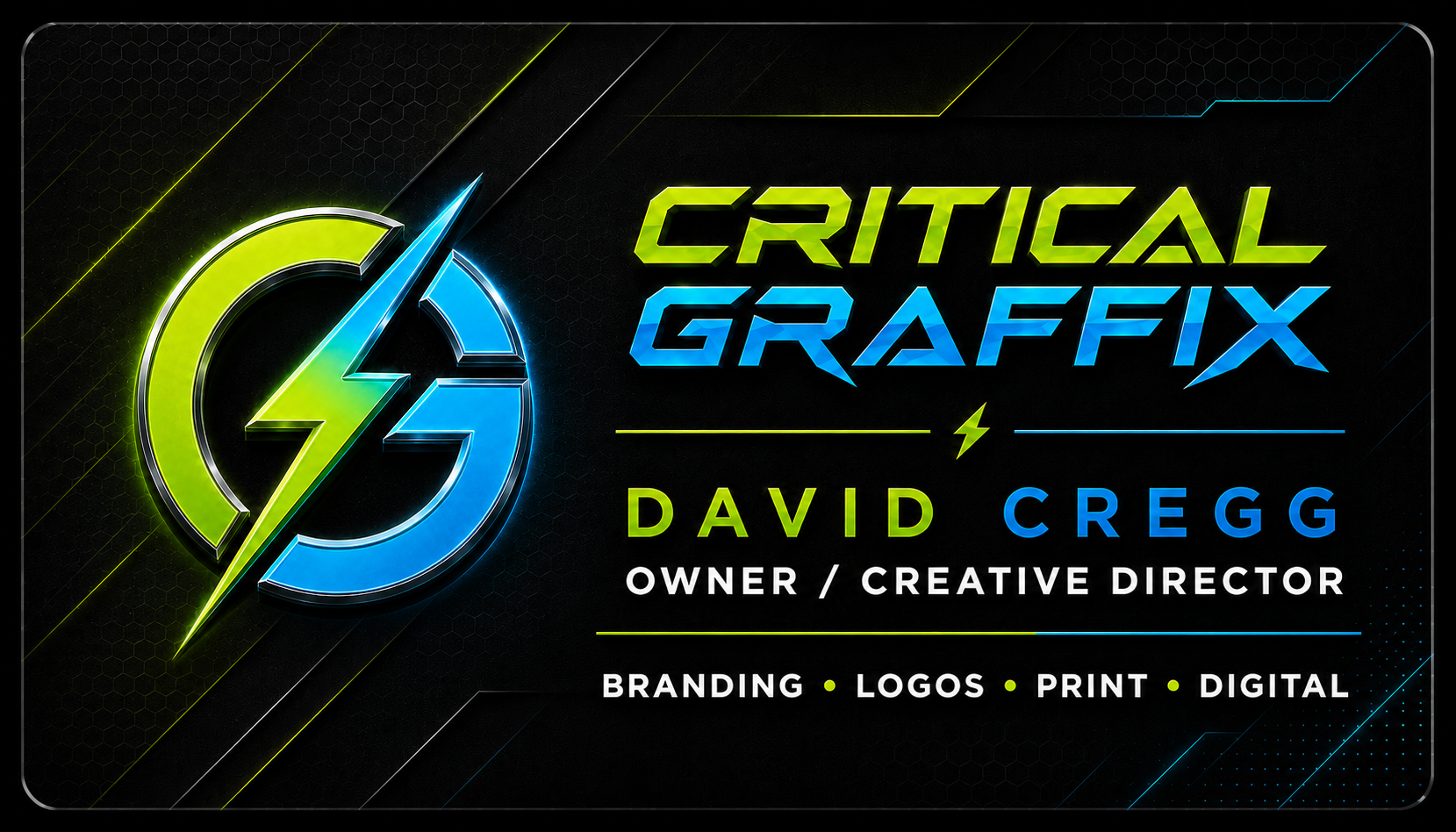 Critical Graffix official business card front artwork