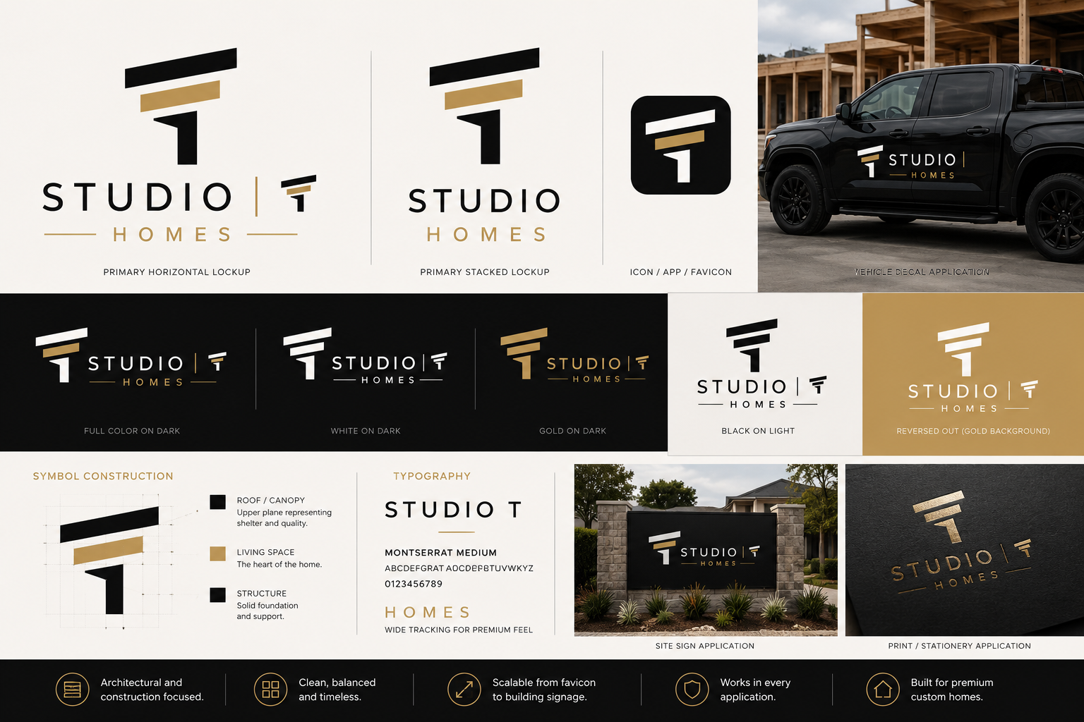 Studio Homes premium homebuilder identity system