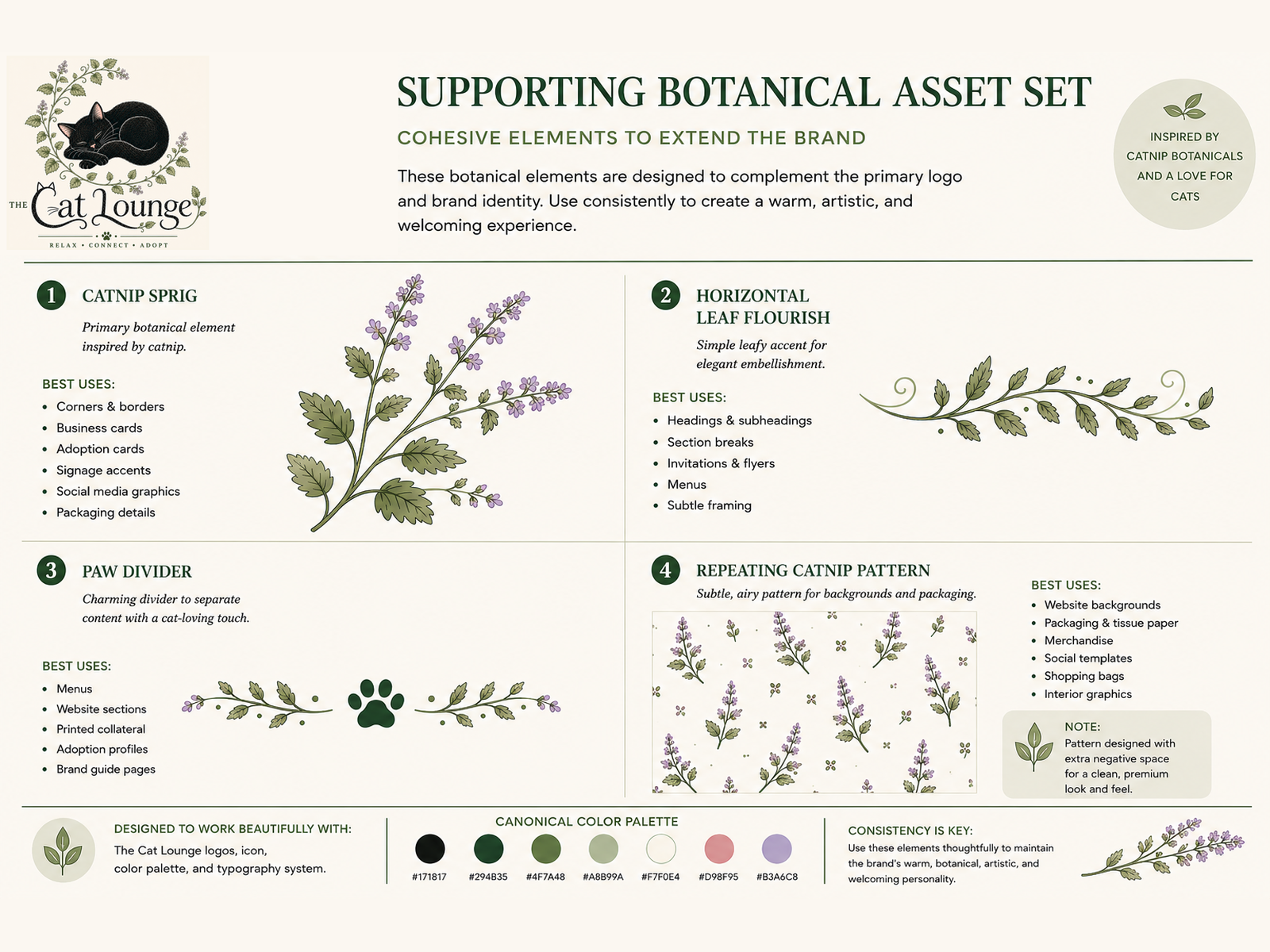 The Cat Lounge supporting botanical asset set
