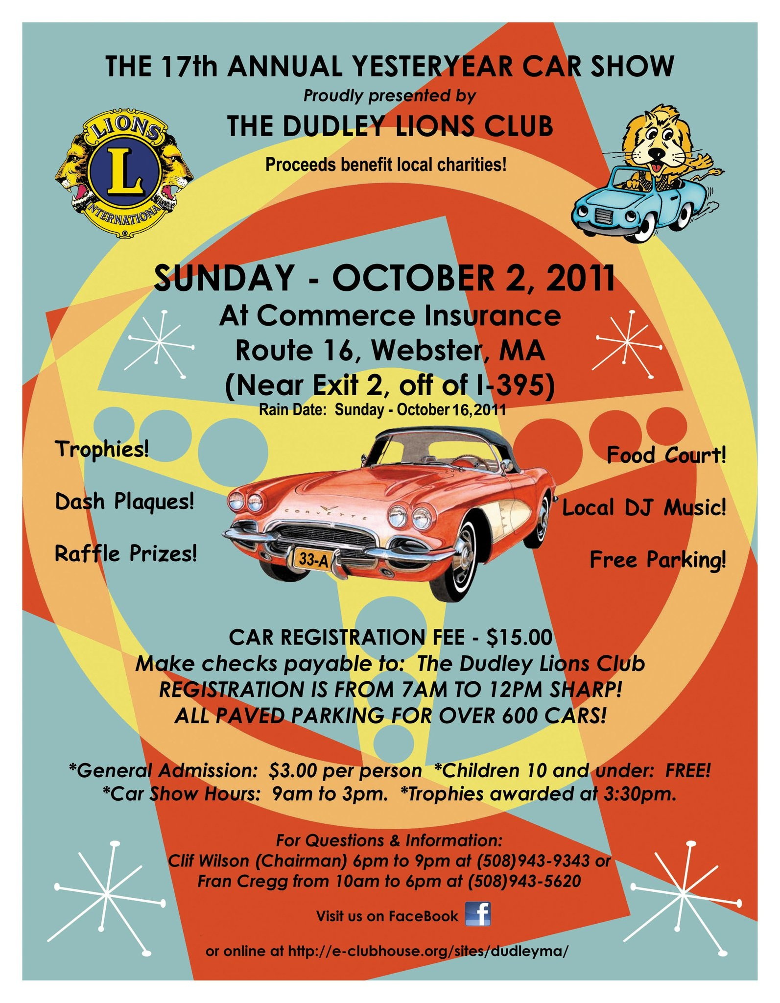2011 Dudley Lions Club car show poster