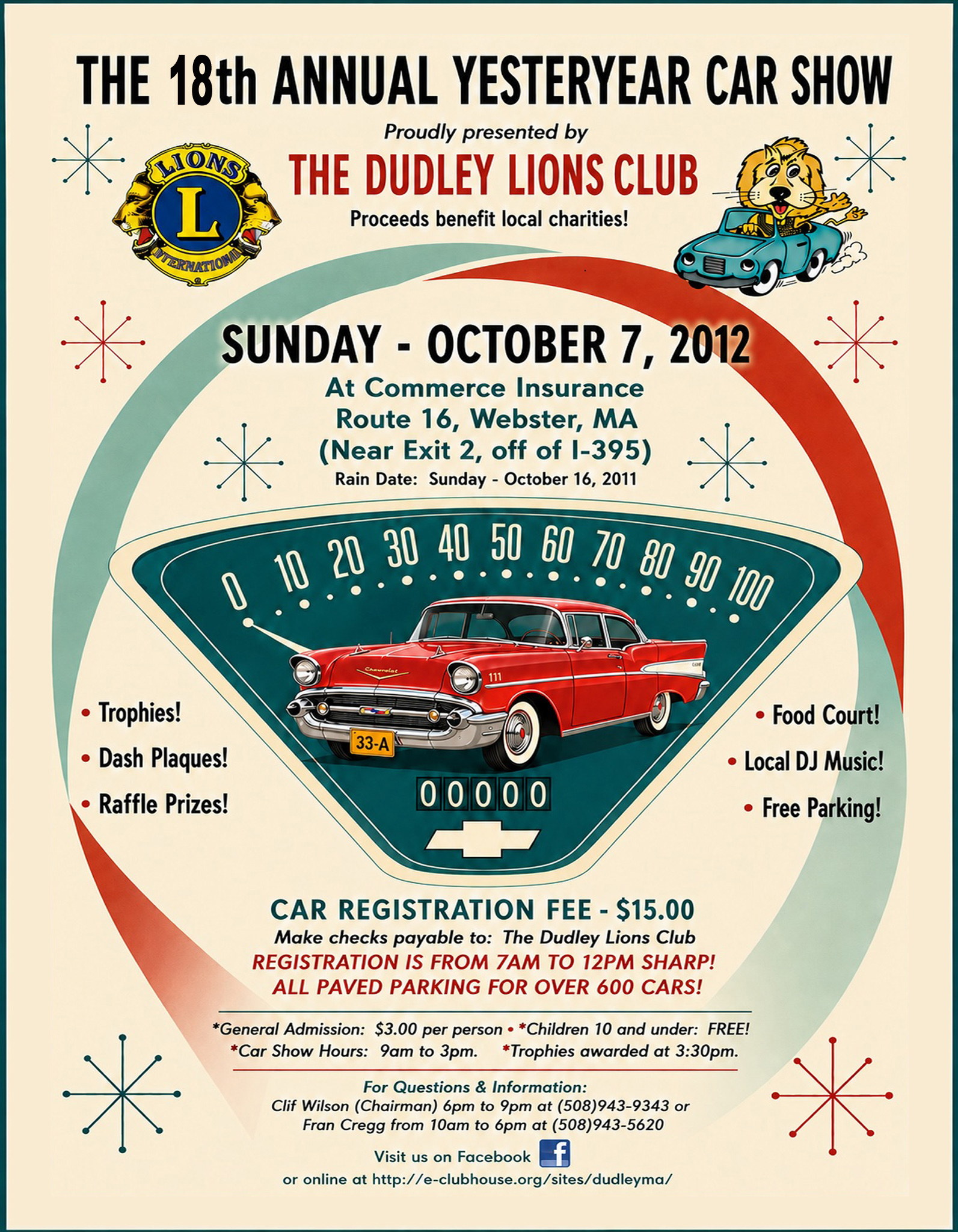 2012 Dudley Lions Club car show poster