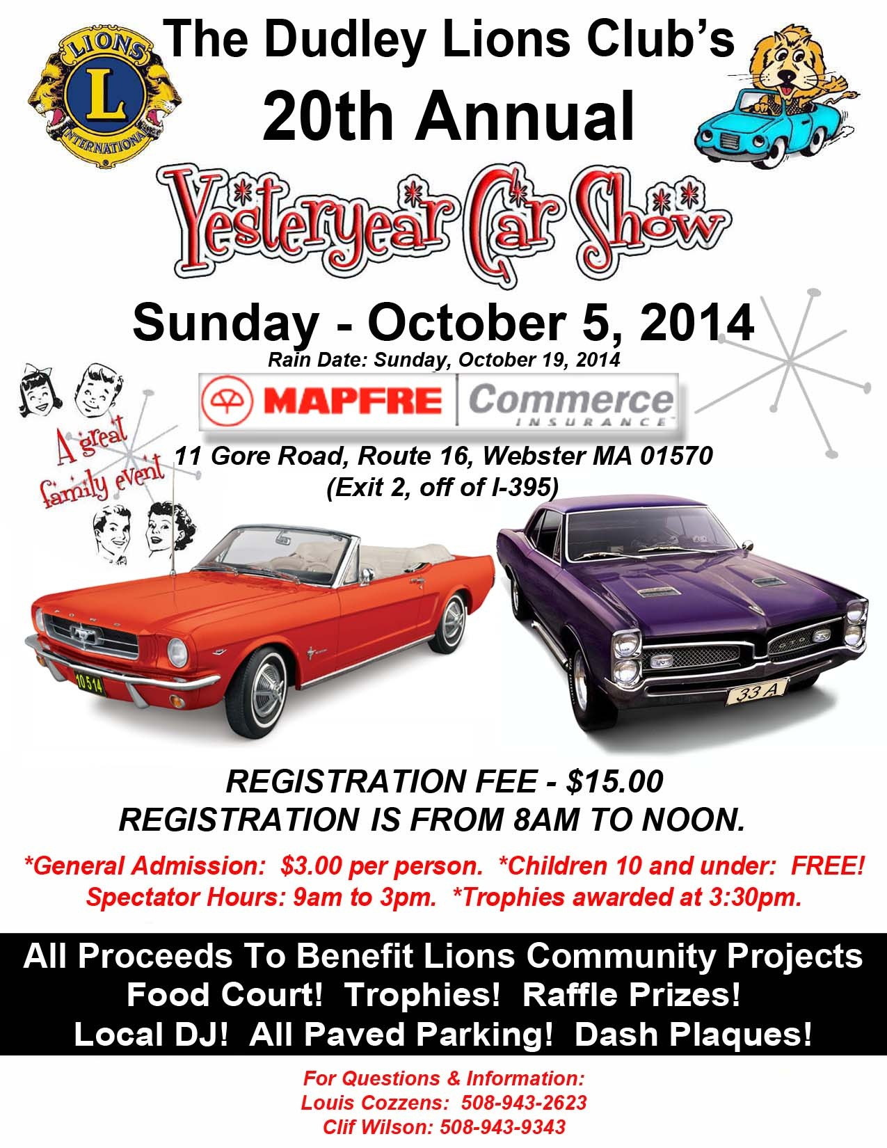 2014 Dudley Lions Club car show poster